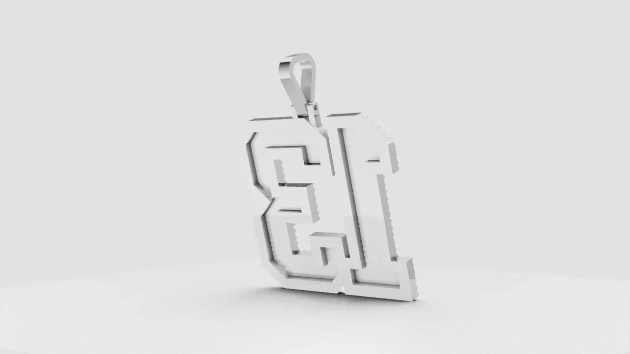 3D render of a custom pendant before casting